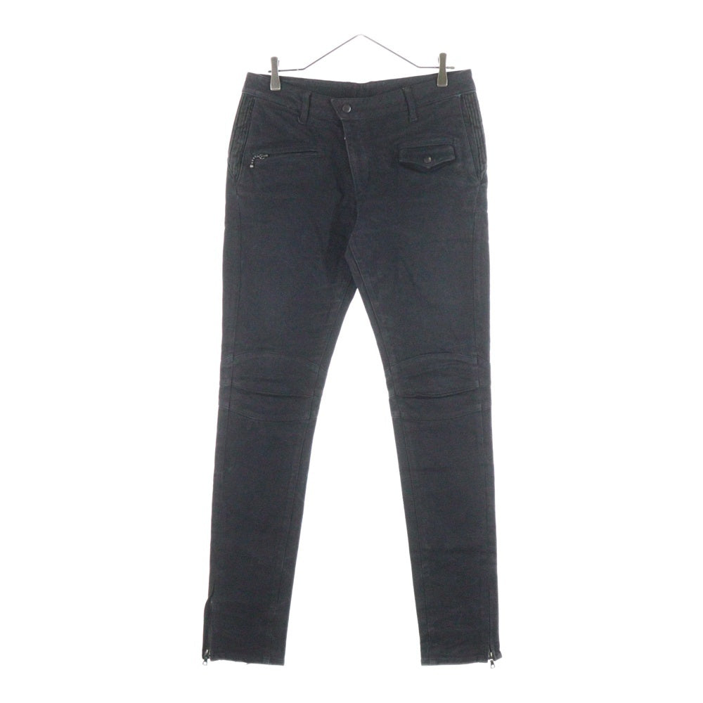 ISAMU KATAYAMA BACKLASH(イサムカタヤマバックラッシュ) Stretch Leather Denim Pants 1356-10 ストレッチ レザー ストレートデニムパンツ ブラック