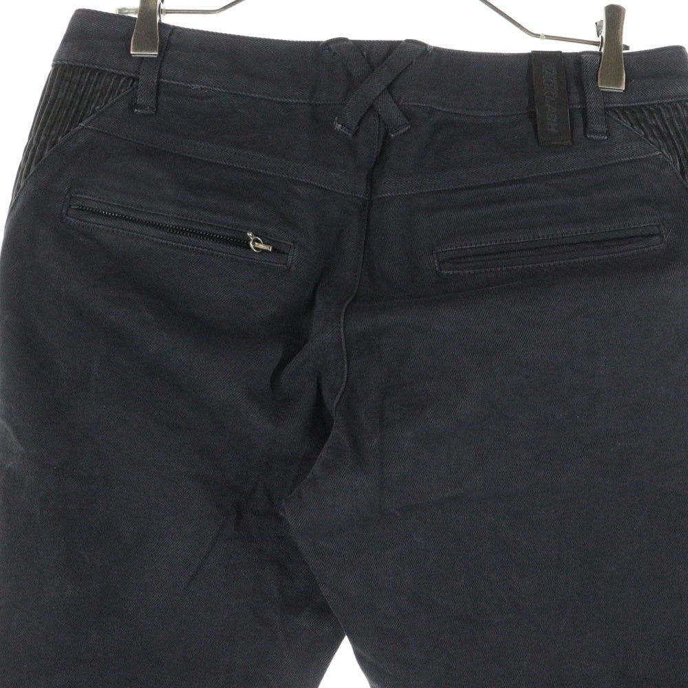ISAMU KATAYAMA BACKLASH(イサムカタヤマバックラッシュ) Stretch Leather Denim Pants 1356-10 ストレッチ レザー ストレートデニムパンツ ブラック