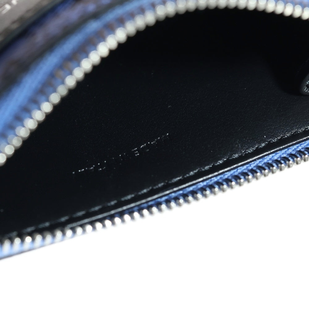 CELINE(セリーヌ) 26SS トリオンフキャンバス ラムスキン ジップ付き カードホルダー カードケース ブラック/ブルー 10F992V18.07QI レディース