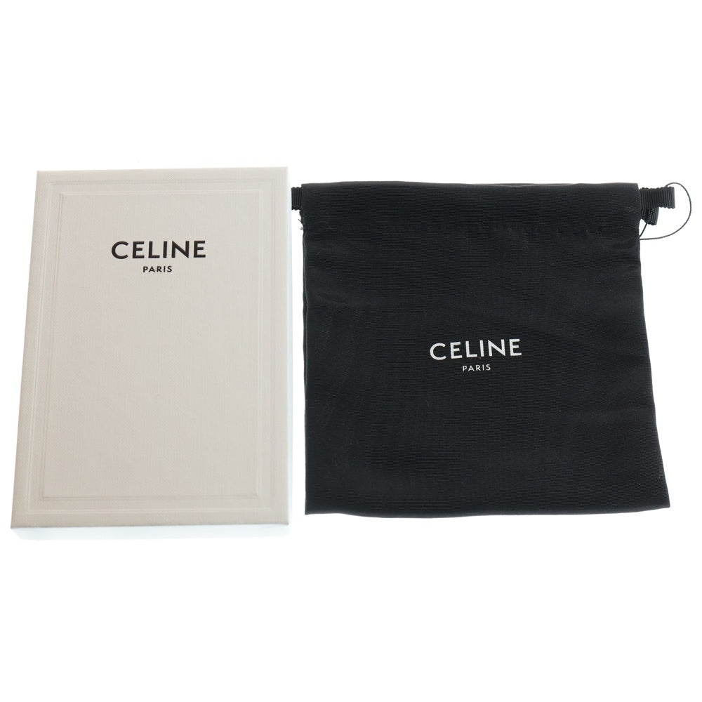 CELINE(セリーヌ) 26SS トリオンフキャンバス ラムスキン ジップ付き カードホルダー カードケース ブラック/ブルー 10F992V18.07QI レディース