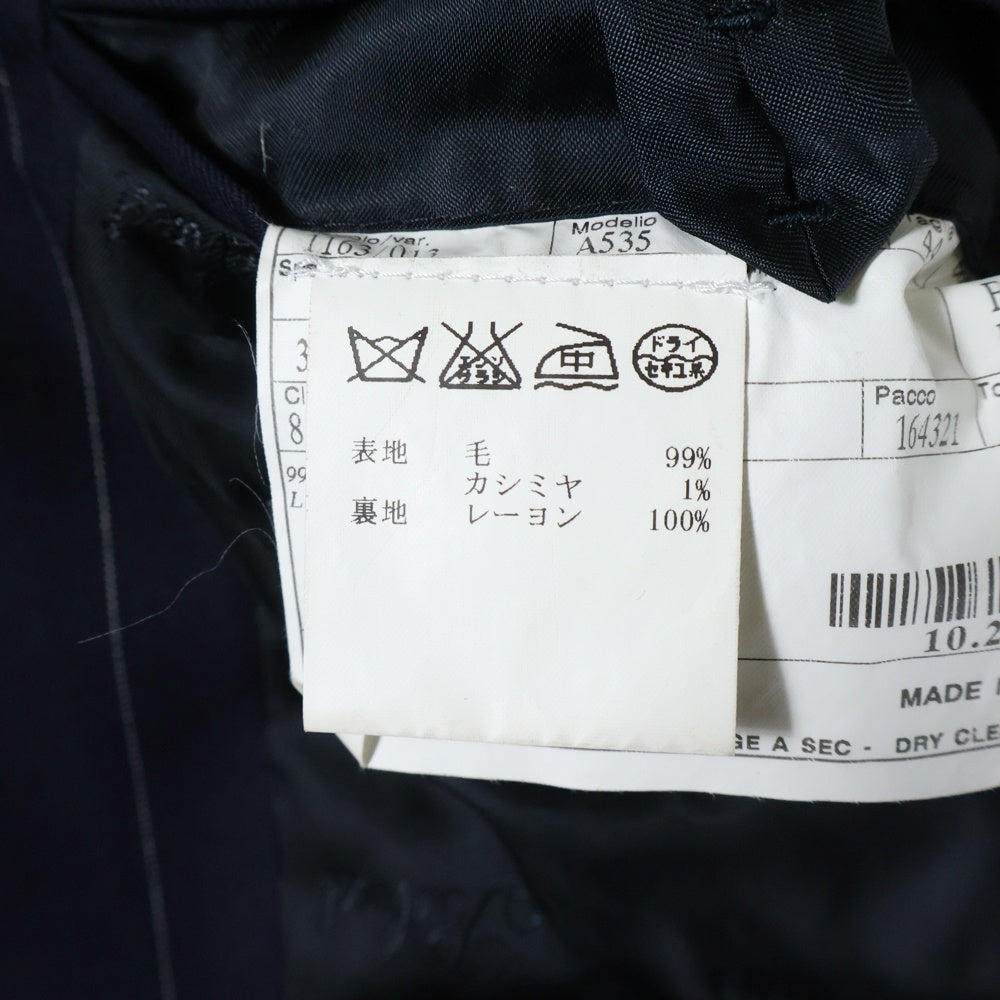 BELVEST(ベルベスト) Stripe Tailored Jacket A535 ストライプ テーラードジャケット ネイビー