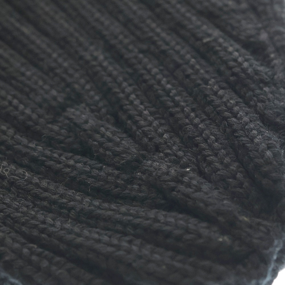 PRADA(プラダ) Rubber LOGO BEANIE UMD367 ラバーロゴビーニー ニット帽 帽子 ブラック