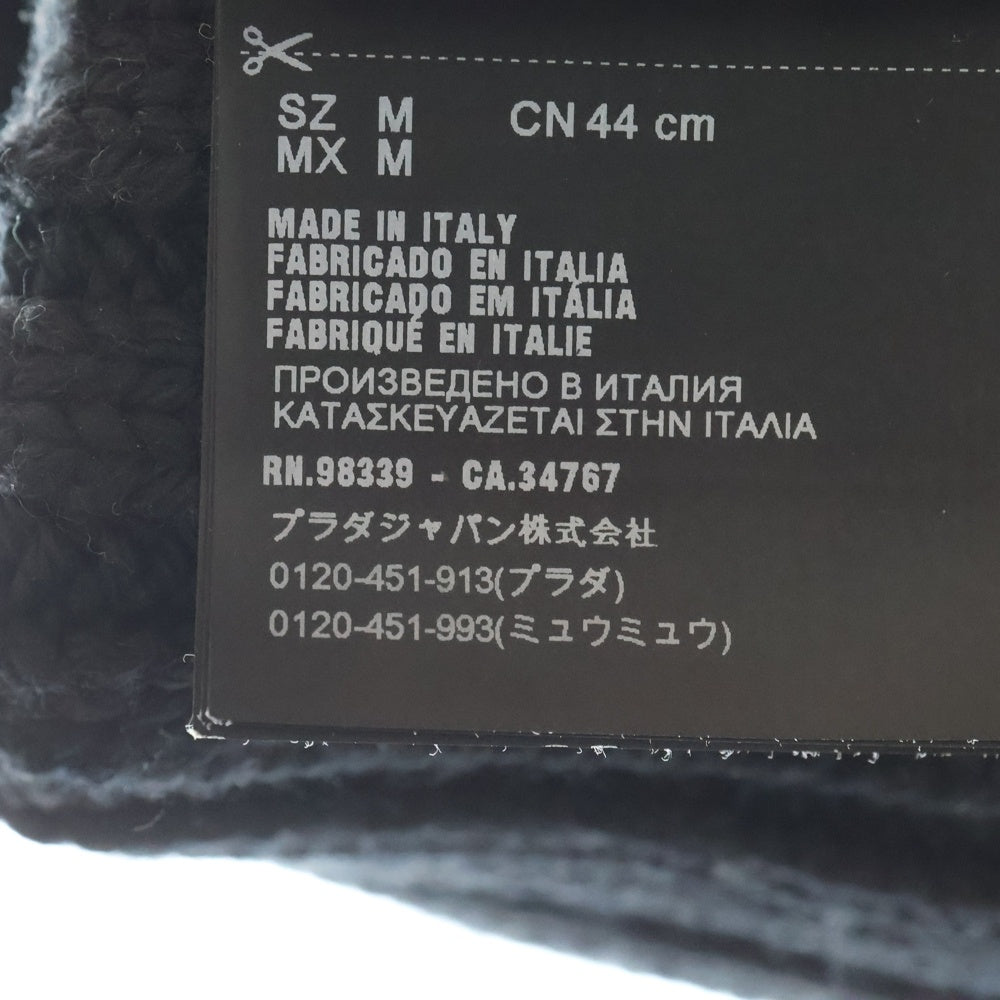 PRADA(プラダ) Rubber LOGO BEANIE UMD367 ラバーロゴビーニー ニット帽 帽子 ブラック