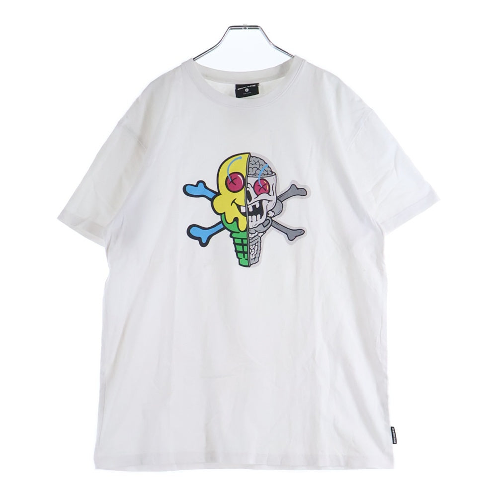 ICE CREAM(アイスクリーム) SKULL T-SHIRT 491-2207 スカルプリント クルーネックス半袖Tシャツカットソー ホワイト