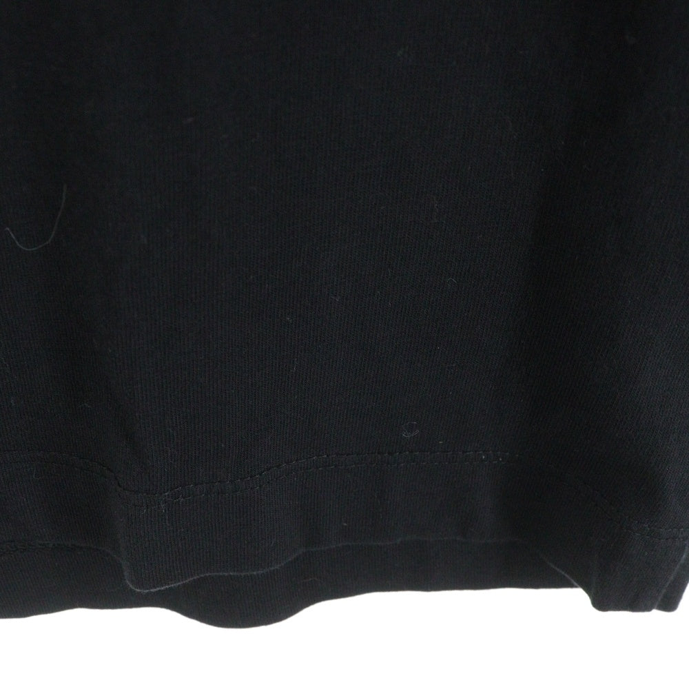 MARINE SERRE(マリーン セル) MOON LOGO CREW T-SHIRT ムーンロゴ刺繍 バックロゴ刺繍 オーバーサイズ クルーネック半袖Tシャツカットソー ブラック