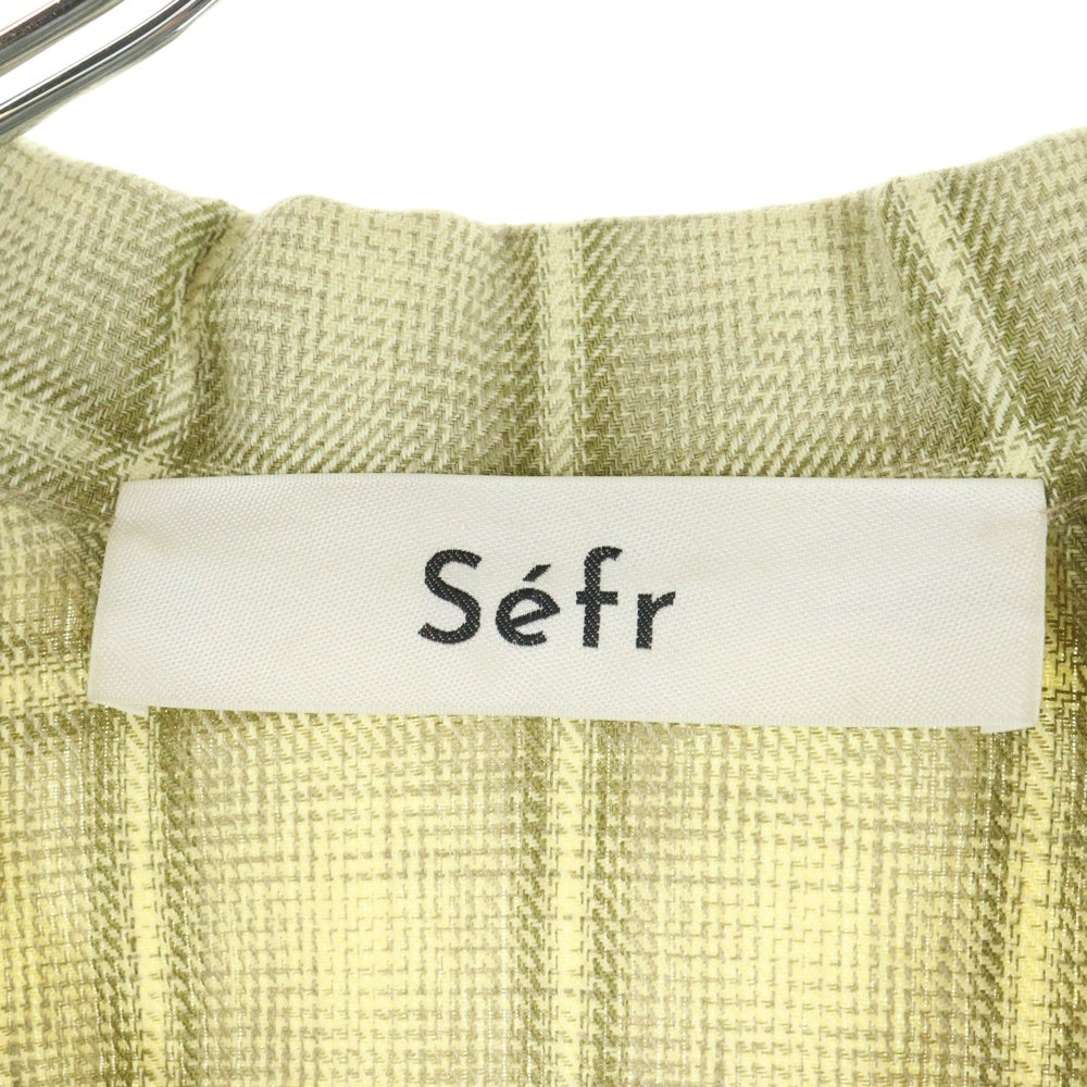 Sefr(セファ) 25SS Ignacio Check Shirt チェック柄オーバーサイズ 長袖シャツ グリーン