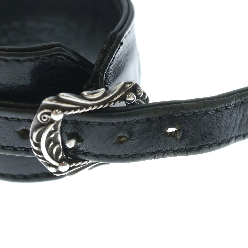 CHROME HEARTS(クロムハーツ) OLD RR TINY BUCKLE GUNSLINGER オールド タイニーバックル ガンスリンガー レザーブレスレット ブラック