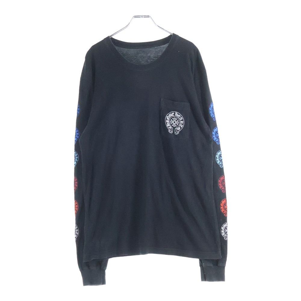 CHROME HEARTS(クロムハーツ) Multi Color Horseshoe L/S T-shirt マルチカラー ホースシュー クルーネック長袖Tシャツカットソー ブラック
