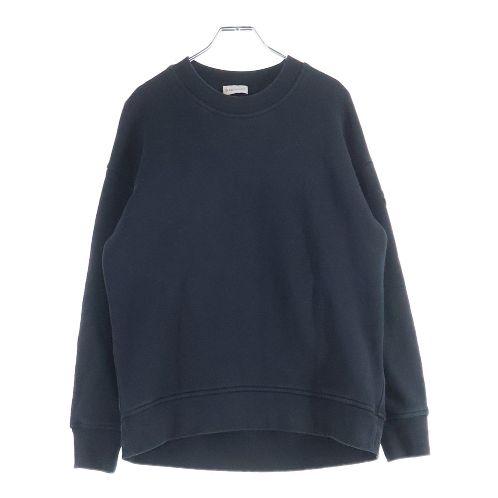 MONCLER(モンクレール) 22AW SWEATSHIRT H20938G00031 ビッグラバーロゴプリント クルーネック長袖スウェットトレーナー ブラック
