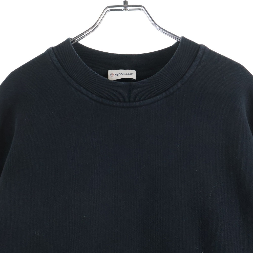 MONCLER(モンクレール) 22AW SWEATSHIRT H20938G00031 ビッグラバーロゴプリント クルーネック長袖スウェットトレーナー ブラック
