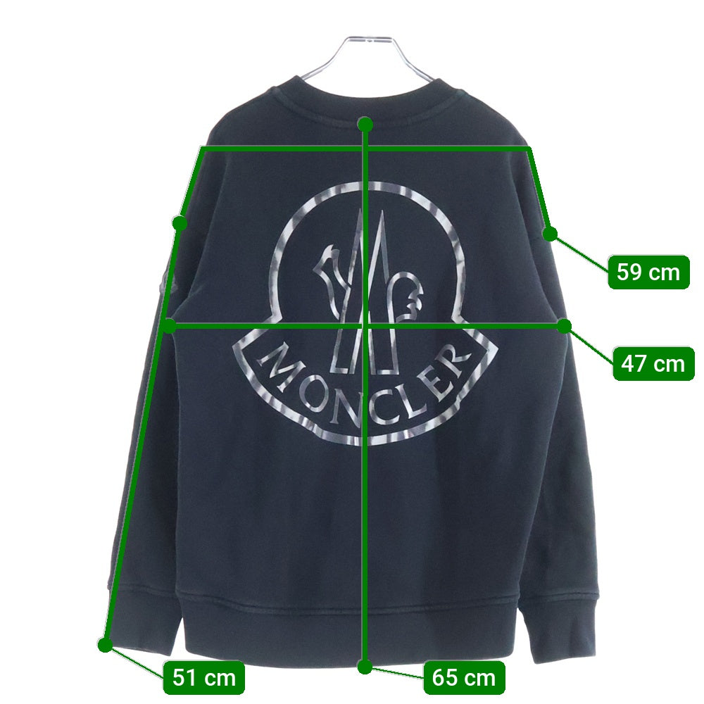 MONCLER(モンクレール) 22AW SWEATSHIRT H20938G00031 ビッグラバーロゴプリント クルーネック長袖スウェットトレーナー ブラック