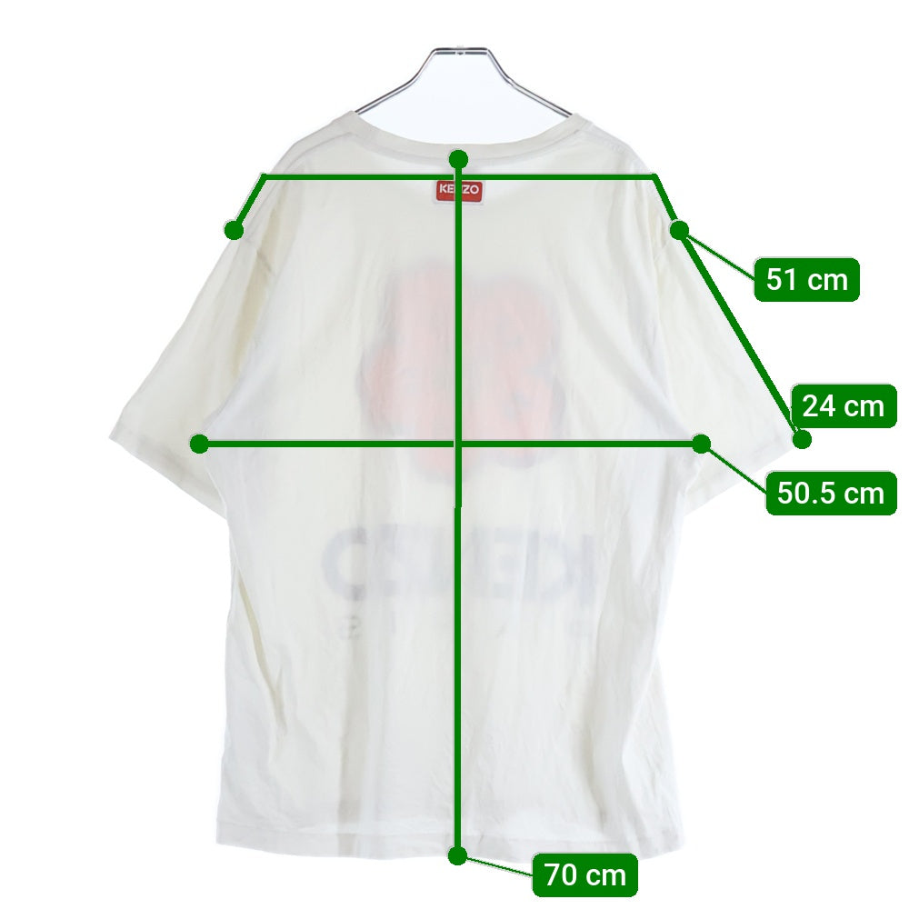 KENZO(ケンゾー) BOKE FLOWER T-SHIRT FD55TS4454SO ボケ フラワー クルーネック半袖Tシャツカットソー ホワイト
