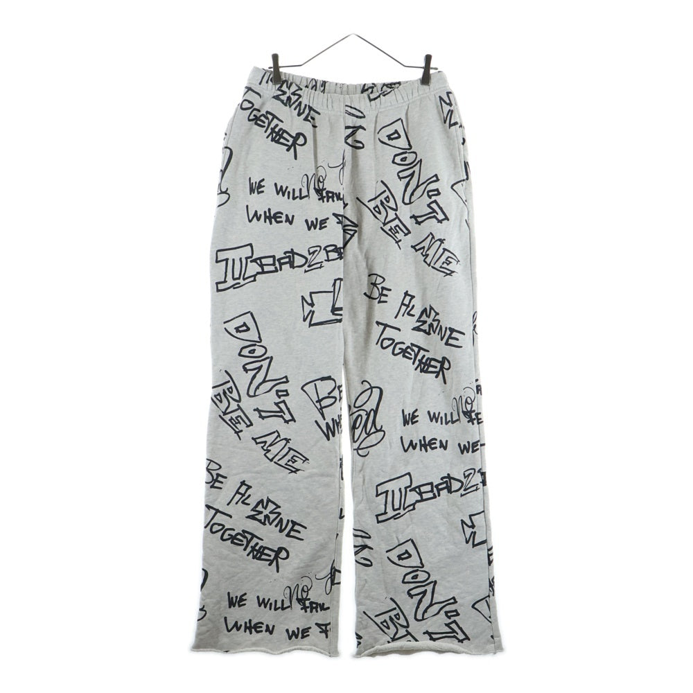 ASKYURSELF(アスクユアセルフ) SCRIBBLE ビンテージジョガー スウェットパンツ 総柄 グレー