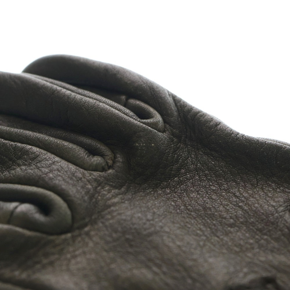 CHROME HEARTS(クロムハーツ) 3CEM CRS GLOVE セメタリークロス レザーパッチ レザーグローブ 革手袋 ブラック