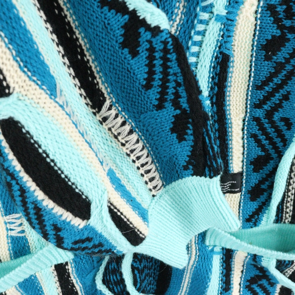 FAT(エフエーティー) FOOGIGAN ストライプ 7GG アクリル ニットカーディガン セーター ブルー F32410-KN02-AB