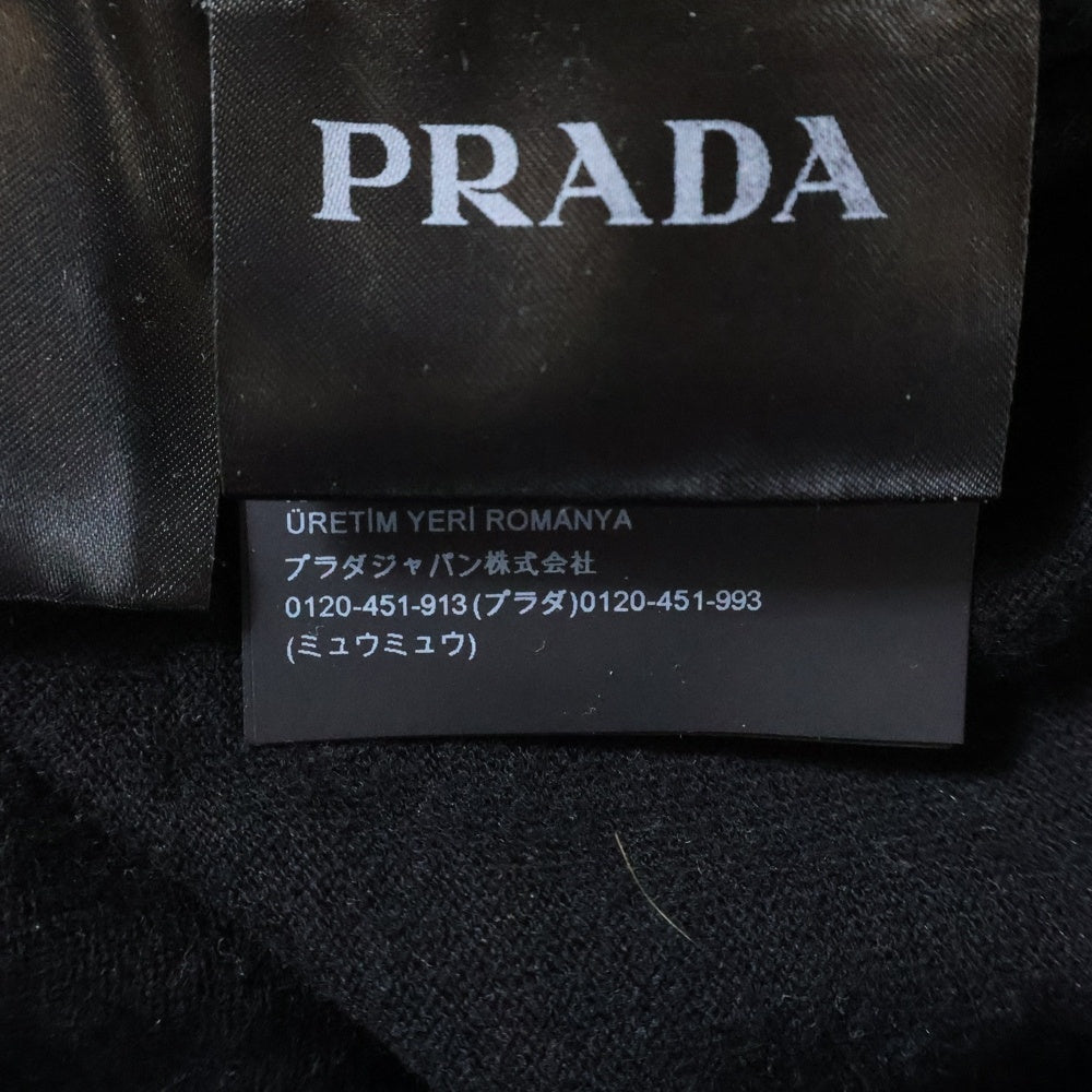 PRADA(プラダ) 23AW COTTON LONGSLEEVE POLO DNA793 コットン長袖ポロシャツ ブラック