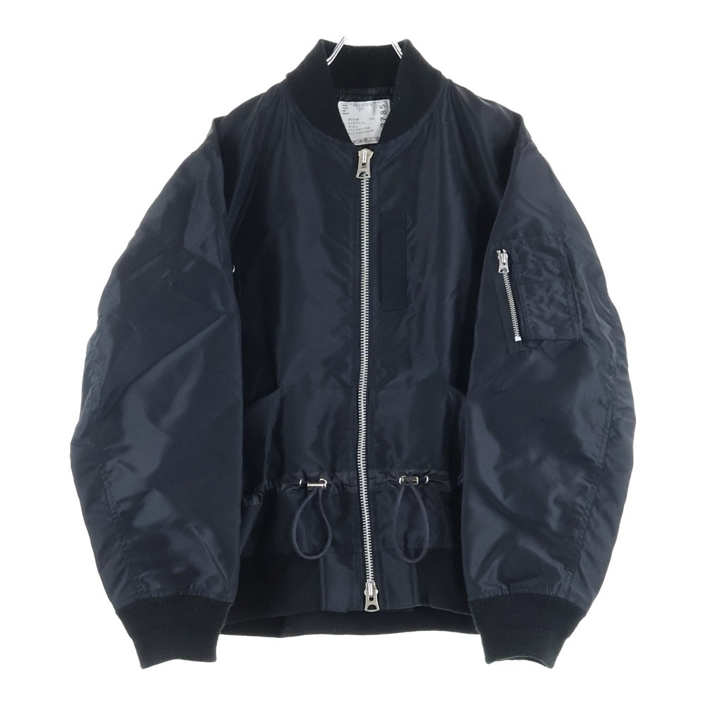 Sacai(サカイ) 25AW 2025 Nylon Twill Blouson 25-03785M ナイロンツイルブルゾンジャケット ボンバージャケット MA-1 ブラック