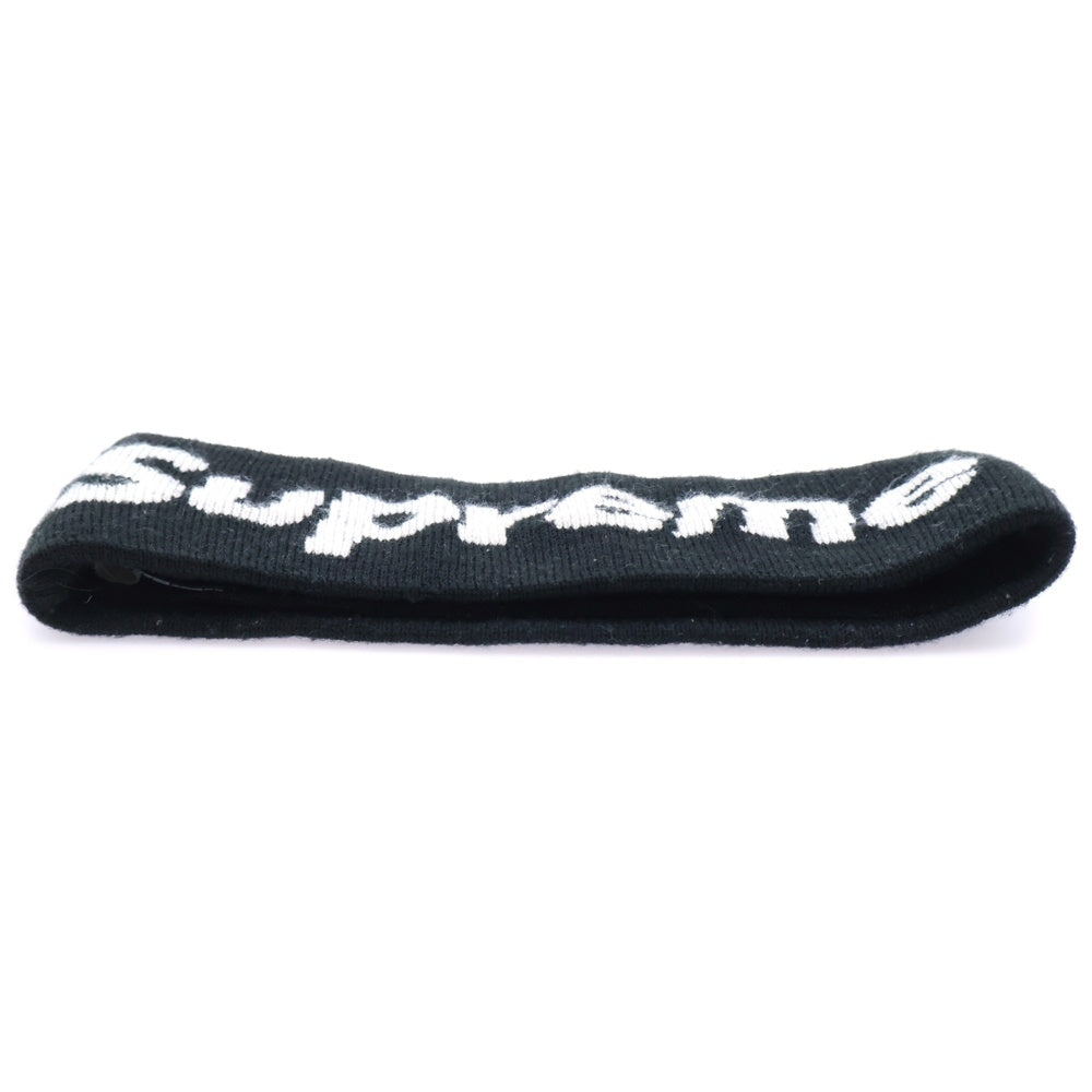 SUPREME(シュプリーム) ×NEW ERA 18AW Big Logo Headband ×ニューエラ ビッグロゴ ヘアバンド ブラック/ホワイト