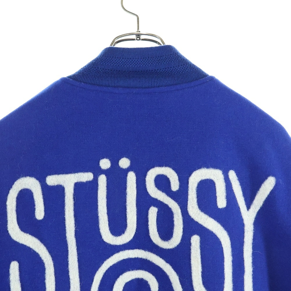 STUSSY(ステューシー) 23AW SPORT MELTON VARSITY JACKET スポーツ メルトン バーシティジャケット スタジャン ブルゾン ブルー 115736