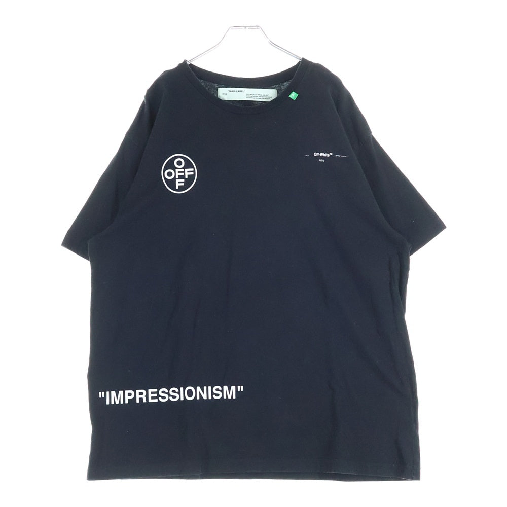 OFF-WHITE(オフホワイト) 19SS Stencil T-Shirt OMAA038R19185015 ステンシル クルーネック半袖Tシャツカットソー ブラック OMAA038R19185015