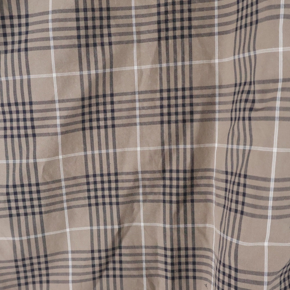 HERMES(エルメス) CHECK SHIRT BROWN OD-0600 コットン チェック長袖シャツ ブラウン
