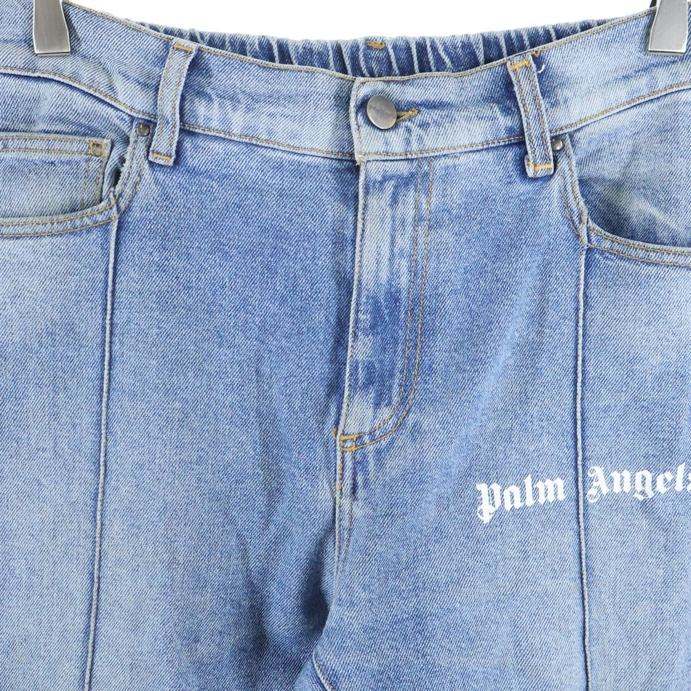 Palm Angels(パームエンジェルス) 18AW Straight Denim Pants PMYA009F18415005 フロントロゴ 裾ジップ ストレートデニムパンツ インディゴ