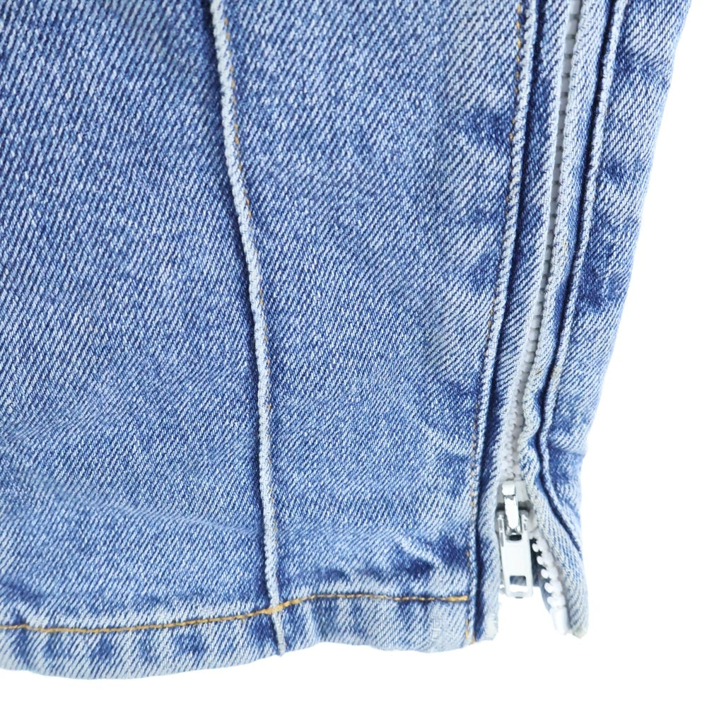 Palm Angels(パームエンジェルス) 18AW Straight Denim Pants PMYA009F18415005 フロントロゴ 裾ジップ ストレートデニムパンツ インディゴ