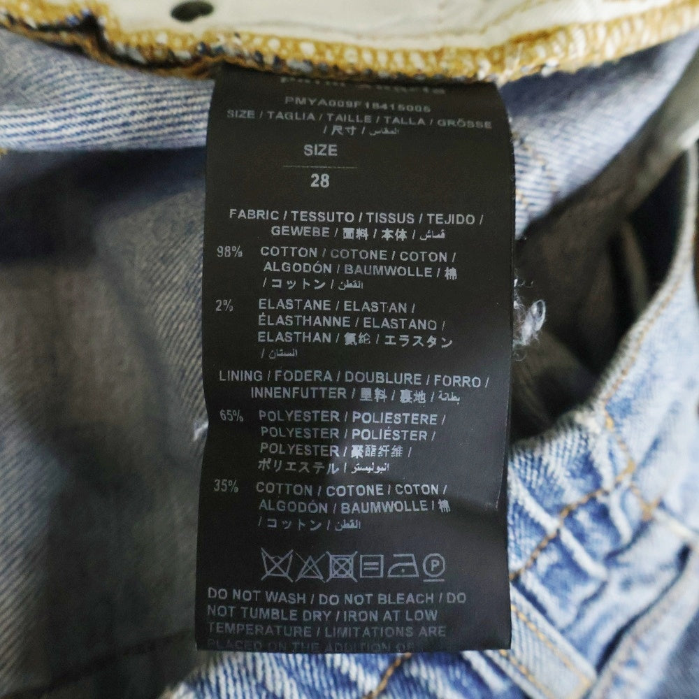 Palm Angels(パームエンジェルス) 18AW Straight Denim Pants PMYA009F18415005 フロントロゴ 裾ジップ ストレートデニムパンツ インディゴ