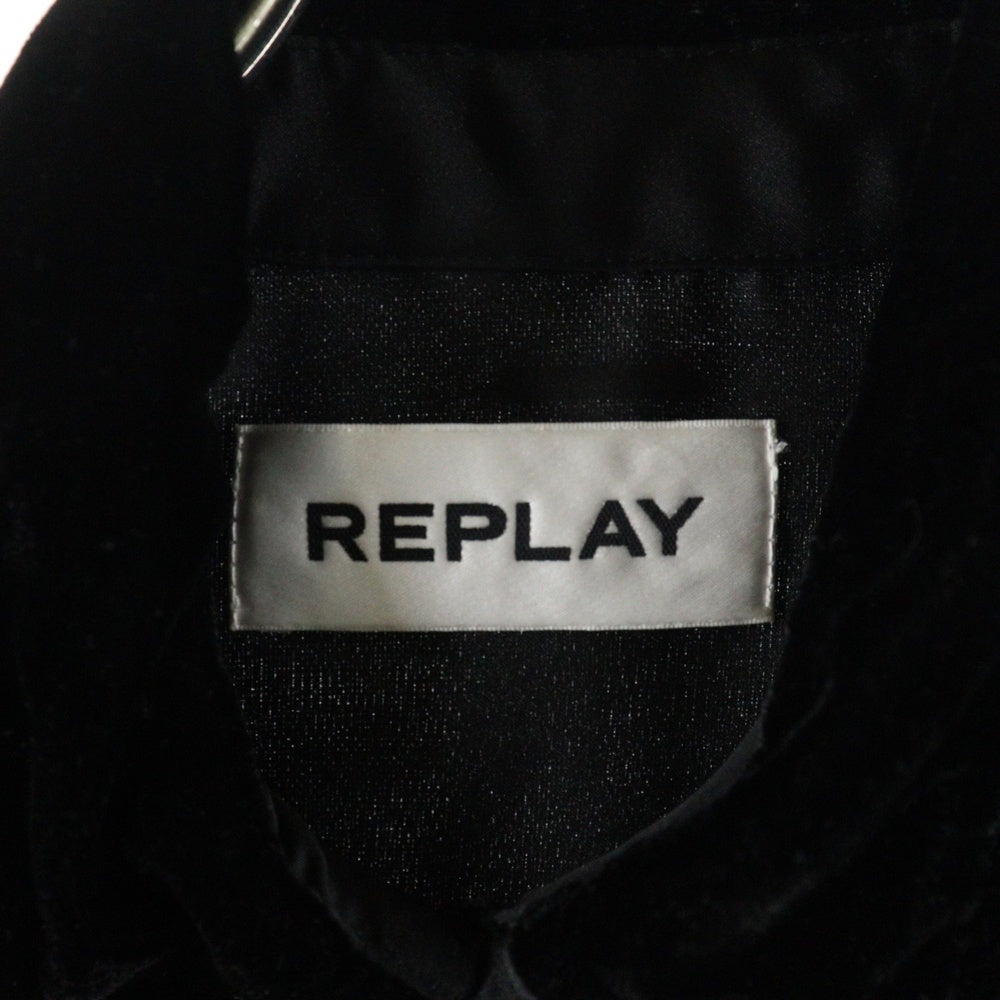 REPLAY(リプレイ) プリーツ 長袖シャツ ロングスリーブ ワンピース ブラック レディース 2257433