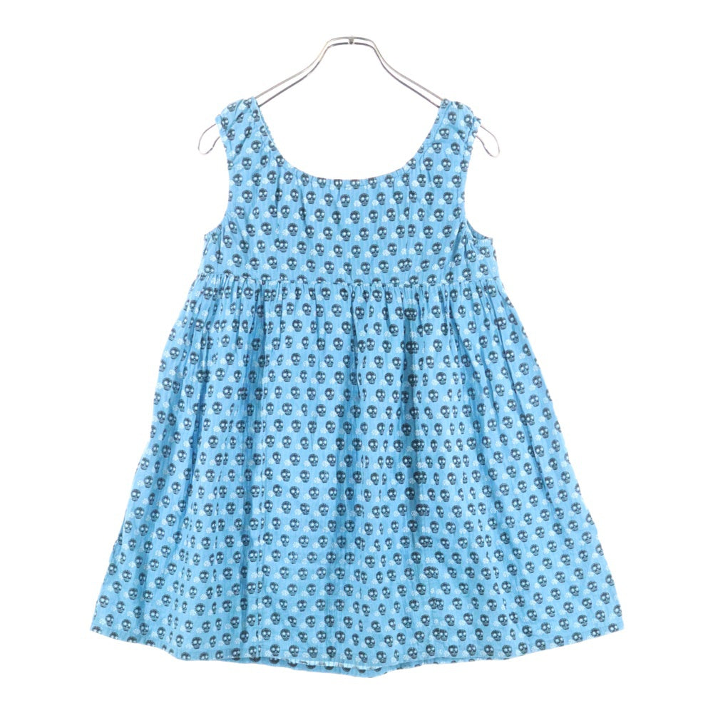 BINDU(ビンドゥ) スカル 総柄 ノースリーブワンピース ブルー レディース BM-720071E