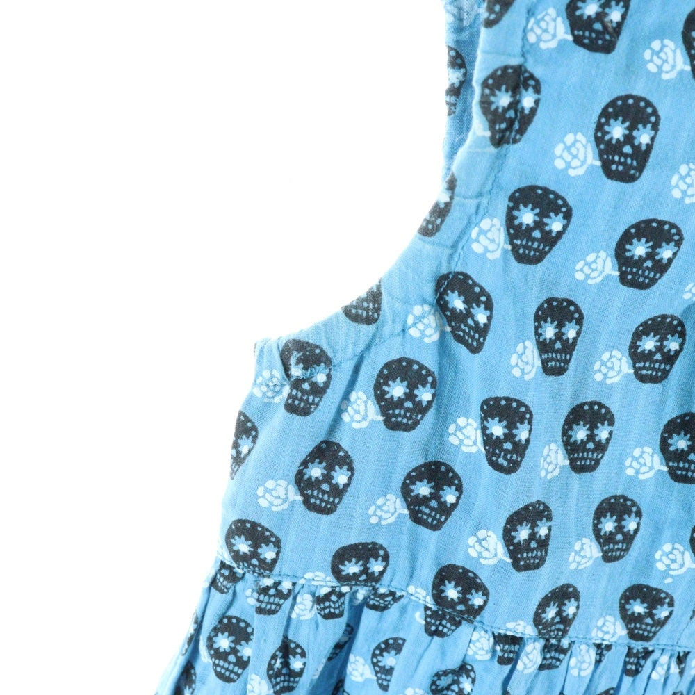 BINDU(ビンドゥ) スカル 総柄 ノースリーブワンピース ブルー レディース BM-720071E