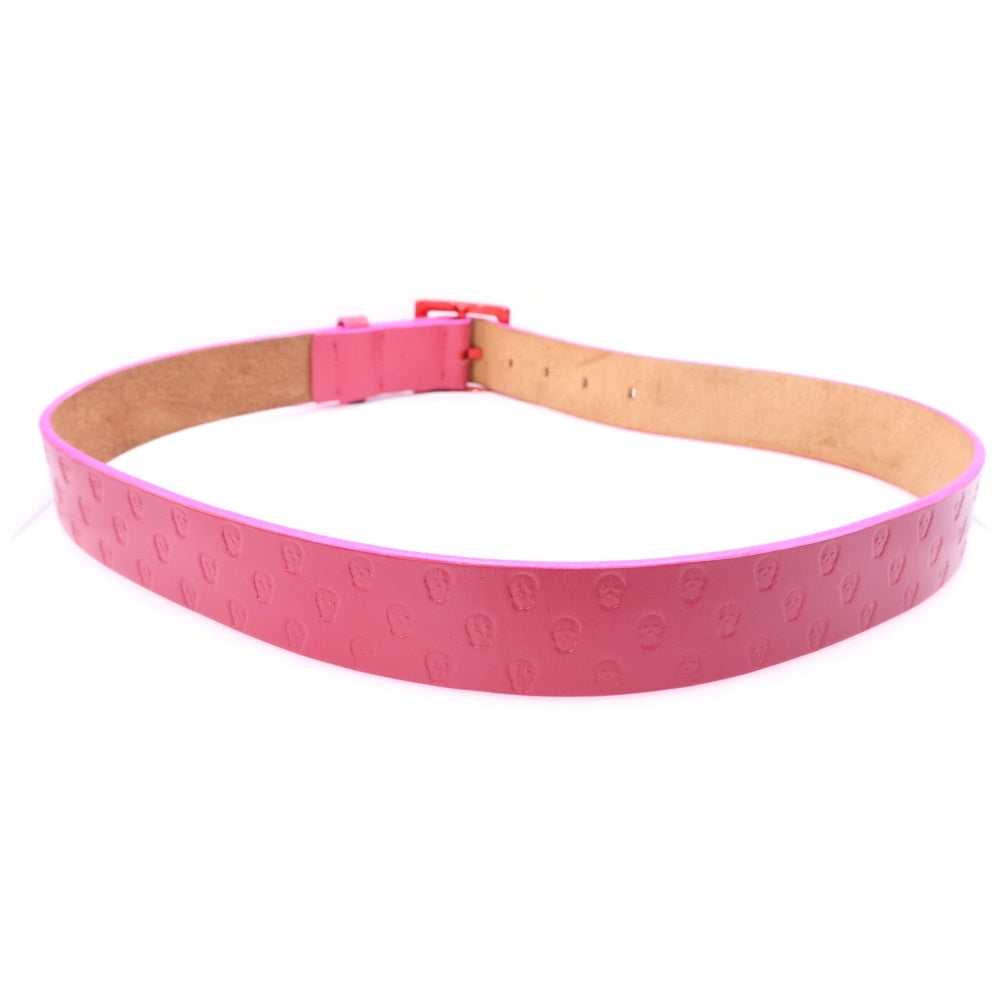 MARK&LONA(マークアンドロナ) SCULL BELT スカル総柄 ベルト ピンク レディース