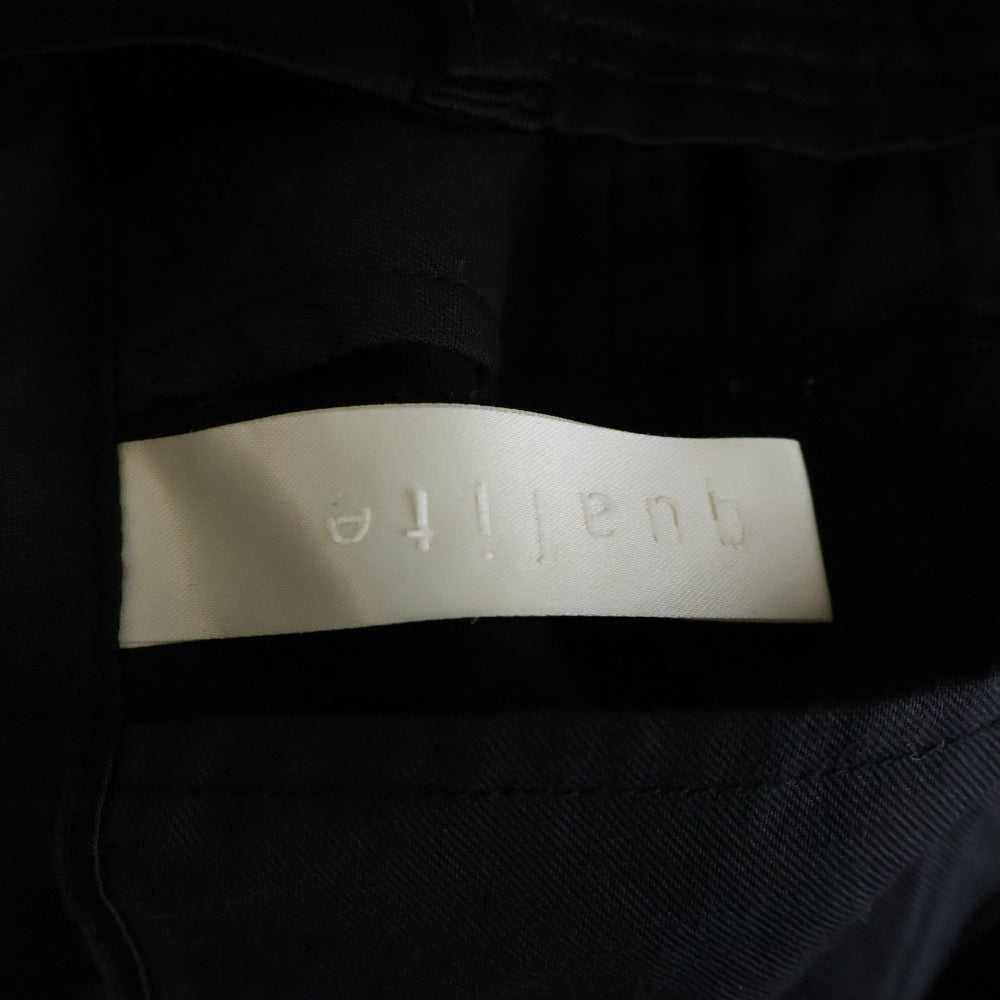 qualite(カリテ) キュプラ ウール混パンツ ブラック レディース 3250050020
