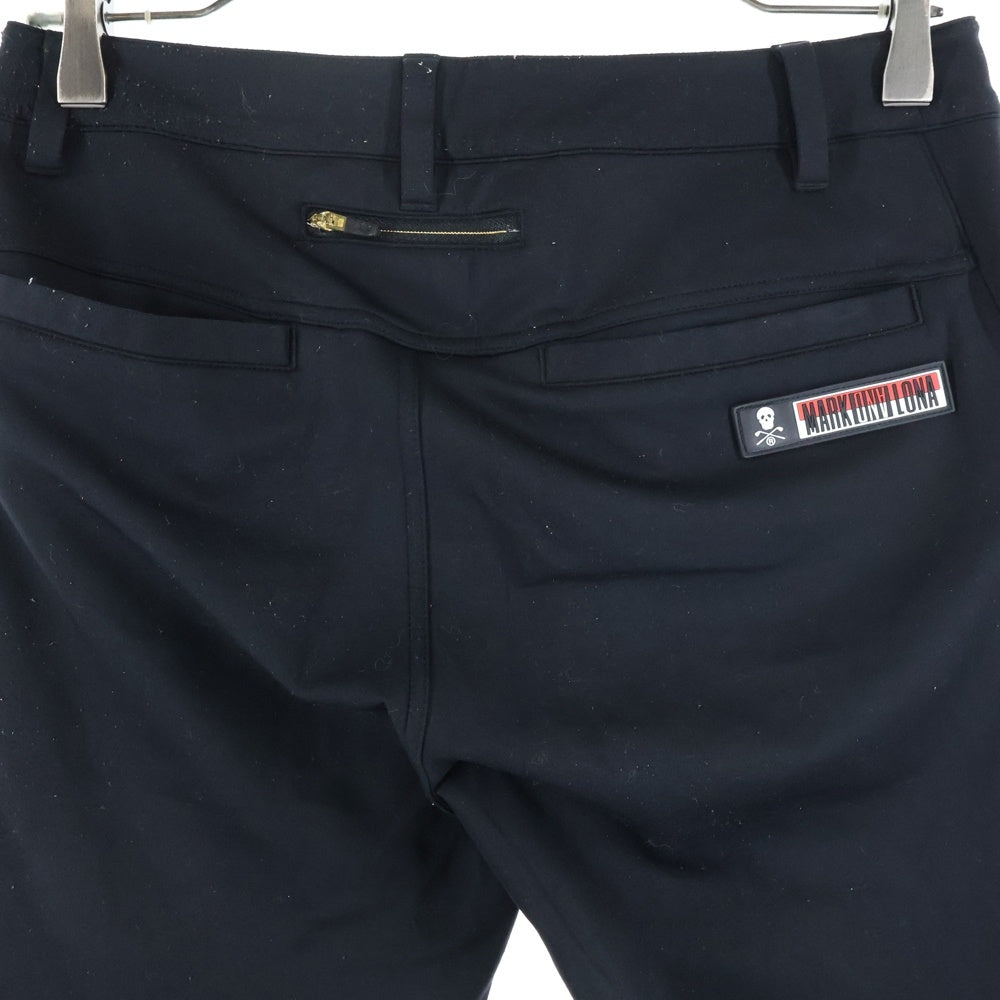 MARK&LONA(マークアンドロナ) バックラバーロゴ フロントダブルジップポケットパンツ トラウザーズ ブラック レディース MLW-9A-AT01