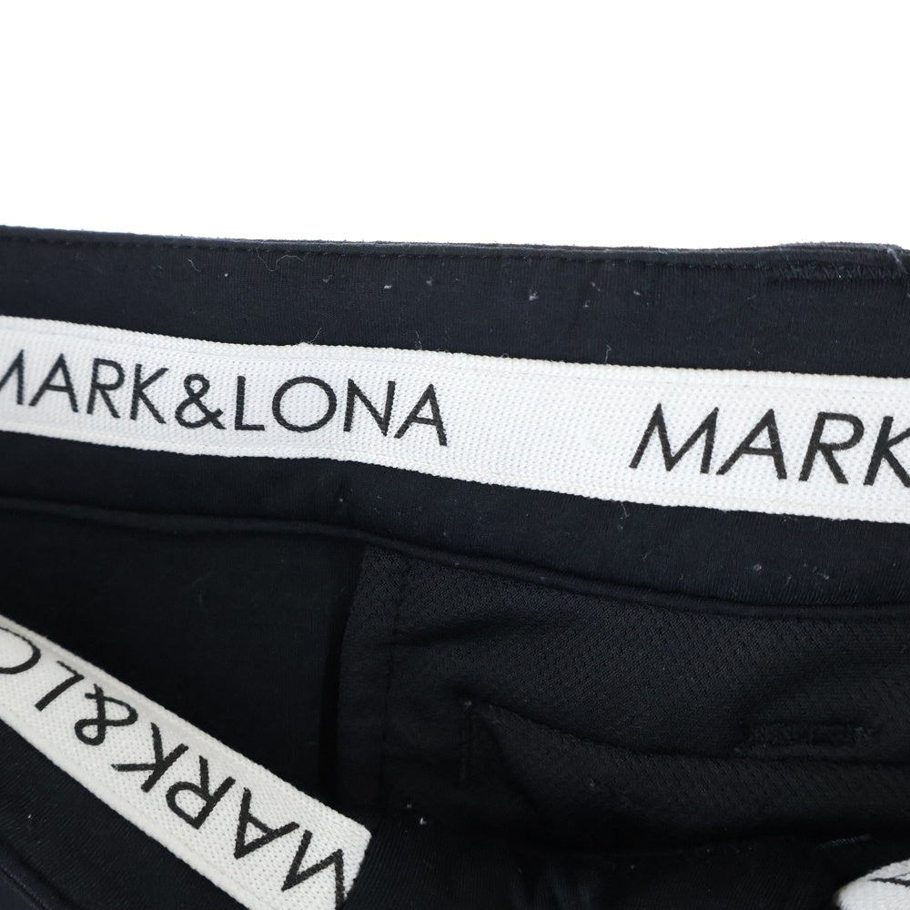 MARK&LONA(マークアンドロナ) バックラバーロゴ フロントダブルジップポケットパンツ トラウザーズ ブラック レディース MLW-9A-AT01