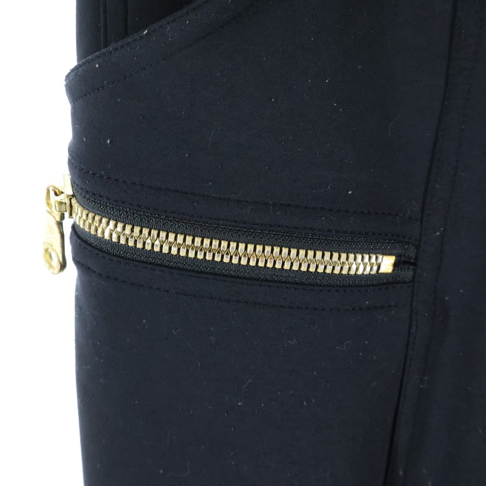 MARK&LONA(マークアンドロナ) バックラバーロゴ フロントダブルジップポケットパンツ トラウザーズ ブラック レディース MLW-9A-AT01