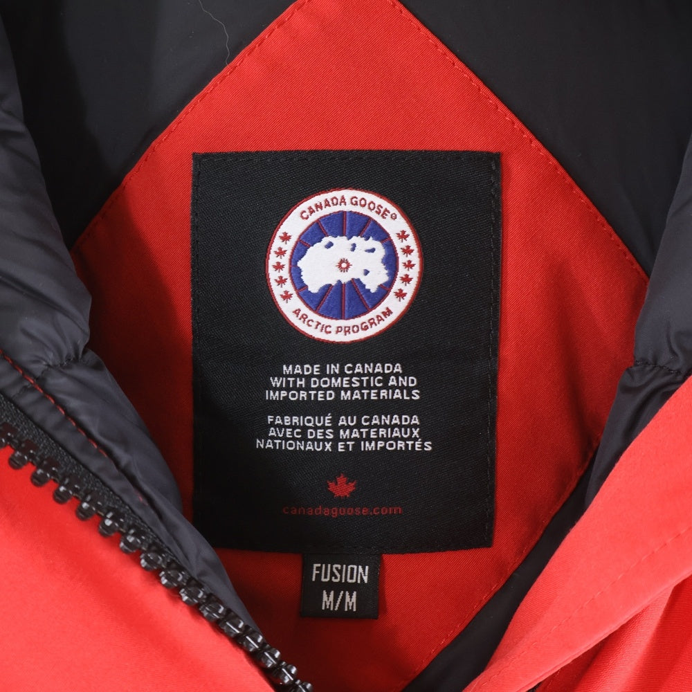 CANADA GOOSE(カナダグース) CHILLIWACK BOMBER 7950LA ロゴワッペン チリワックボンバー ジップアップ ファー フーディー ダウンジャケット レッド