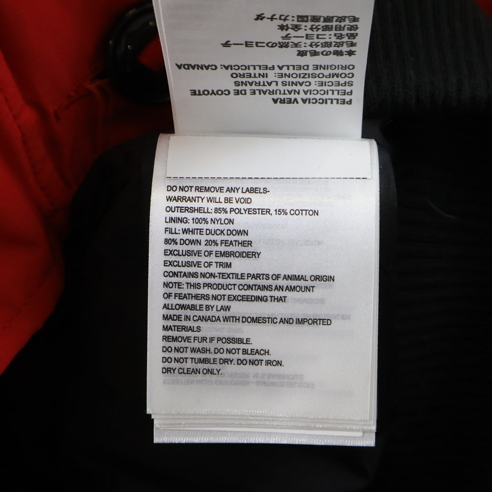CANADA GOOSE(カナダグース) CHILLIWACK BOMBER 7950LA ロゴワッペン チリワックボンバー ジップアップ ファー フーディー ダウンジャケット レッド
