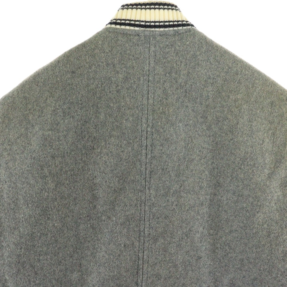 DIESEL(ディーゼル) フロントロゴワッペン刺繍 スタジアムジャケット スタジャン グレー