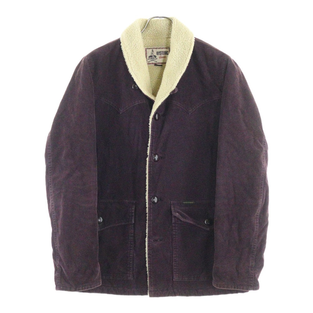 HYSTERIC GLAMOUR(ヒステリックグラマー) 裏ボア地 コーデュロイジャケット パープル 0224AC01