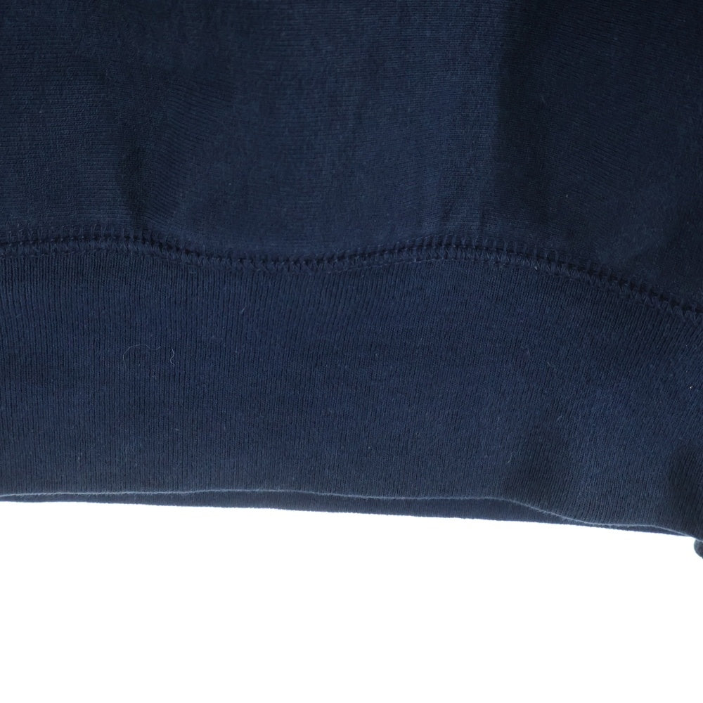 SUPREME(シュプリーム) 18AW Perforated Leather Hooded Sweatsshirt フロントロゴプルオーバーパーカー フーディ ネイビー