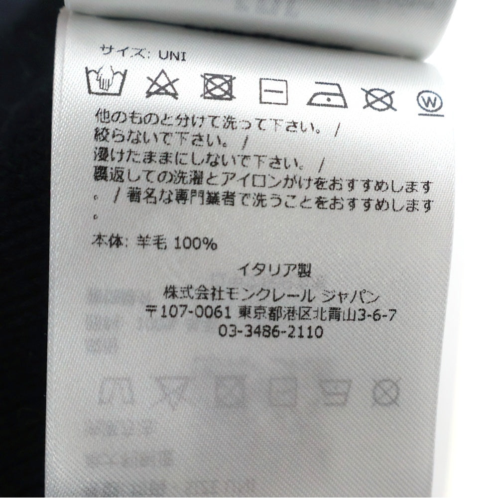 MONCLER(モンクレール) ロゴワッペン ニット帽 ビーニー ウール100% ブラック H20913B70500 A9342