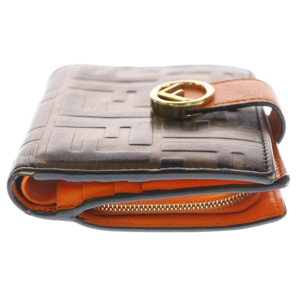 FENDI(フェンディ) エフイズ コンパクトウォレット 2つ折り財布 ブラウン 8M0386 レディース