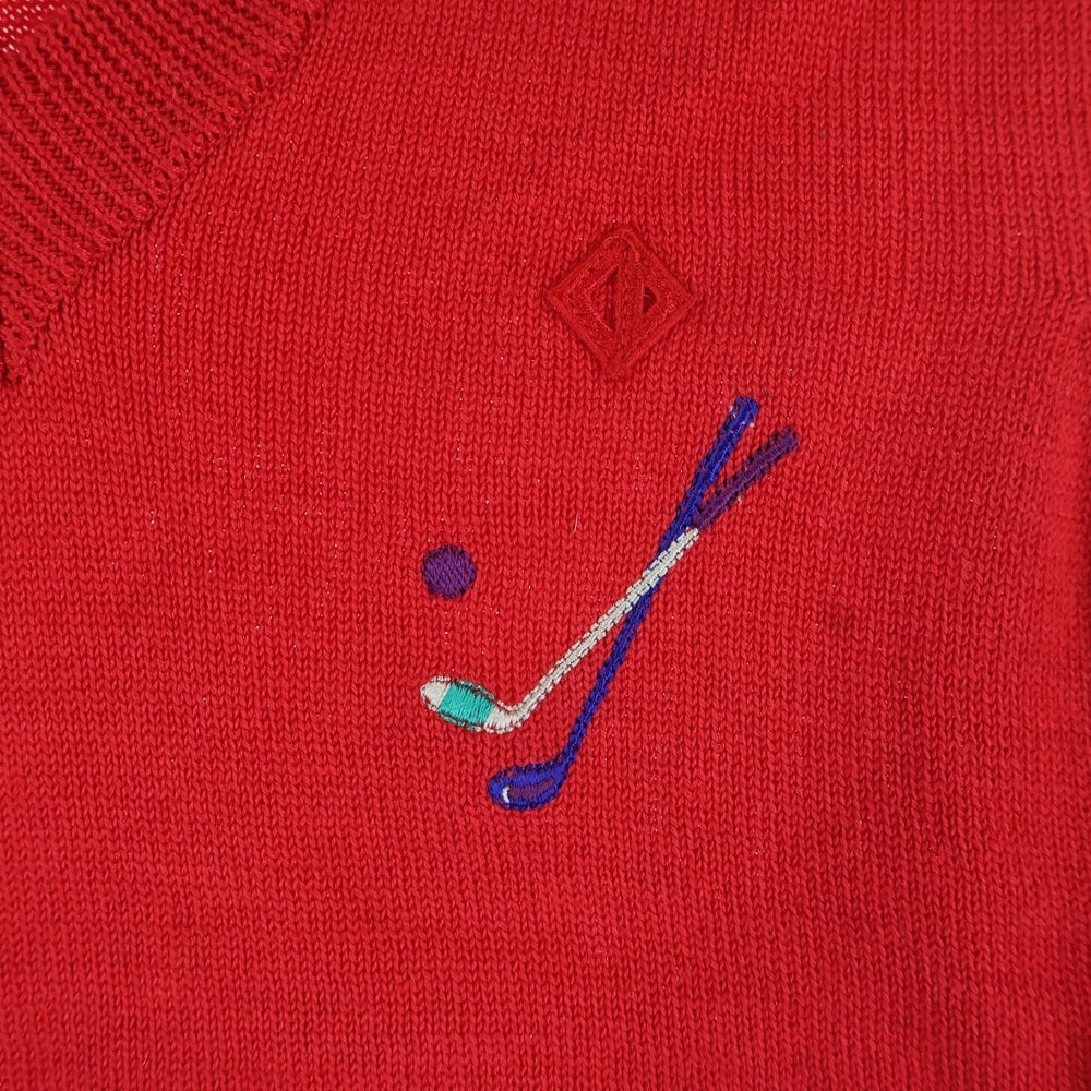 Christian Dior SPORTS(クリスチャンディオールスポーツ) 90s VINTAGE ロゴ ニットベスト レディース レッド