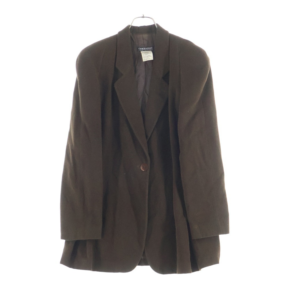 GIORGIO ARMANI(ジョルジオアルマーニ) 90s VINTAGE アンゴラ ウール 1B テーラードジャケット ブラウン レディース
