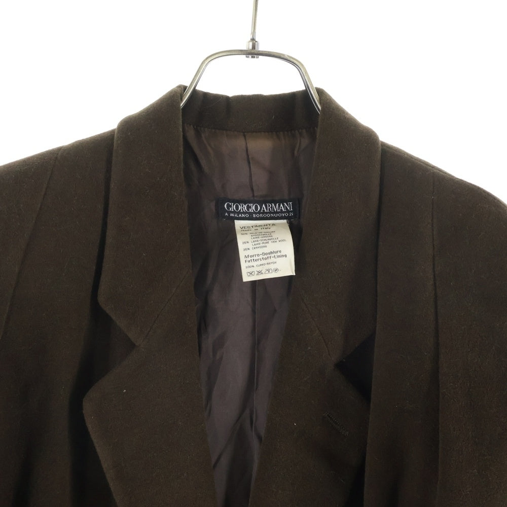 GIORGIO ARMANI(ジョルジオアルマーニ) 90s VINTAGE アンゴラ ウール 1B テーラードジャケット ブラウン レディース