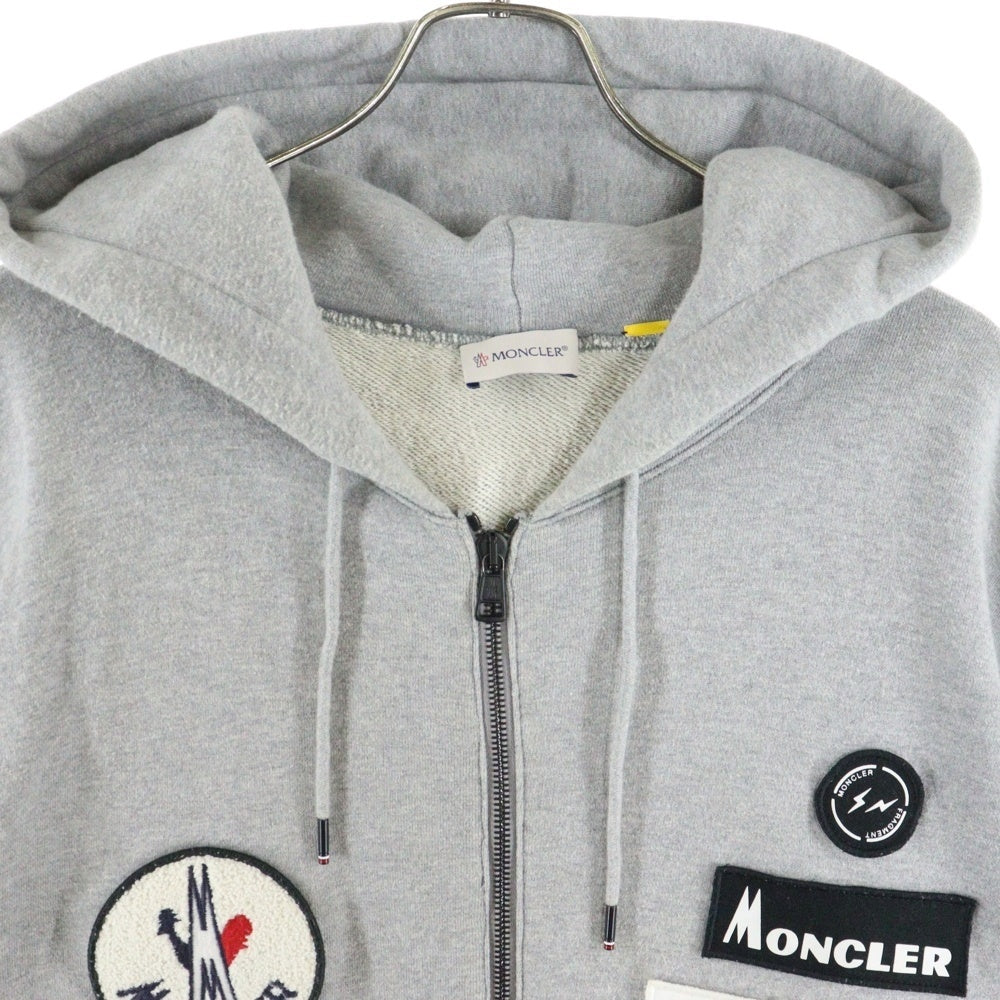 MONCLER(モンクレール) 18AW ×Fragment MAGLIA ZIP HOODIE D209U8400450 フラグメント 藤原ヒロシ マグリア ジップアップパーカー フーディ グレー
