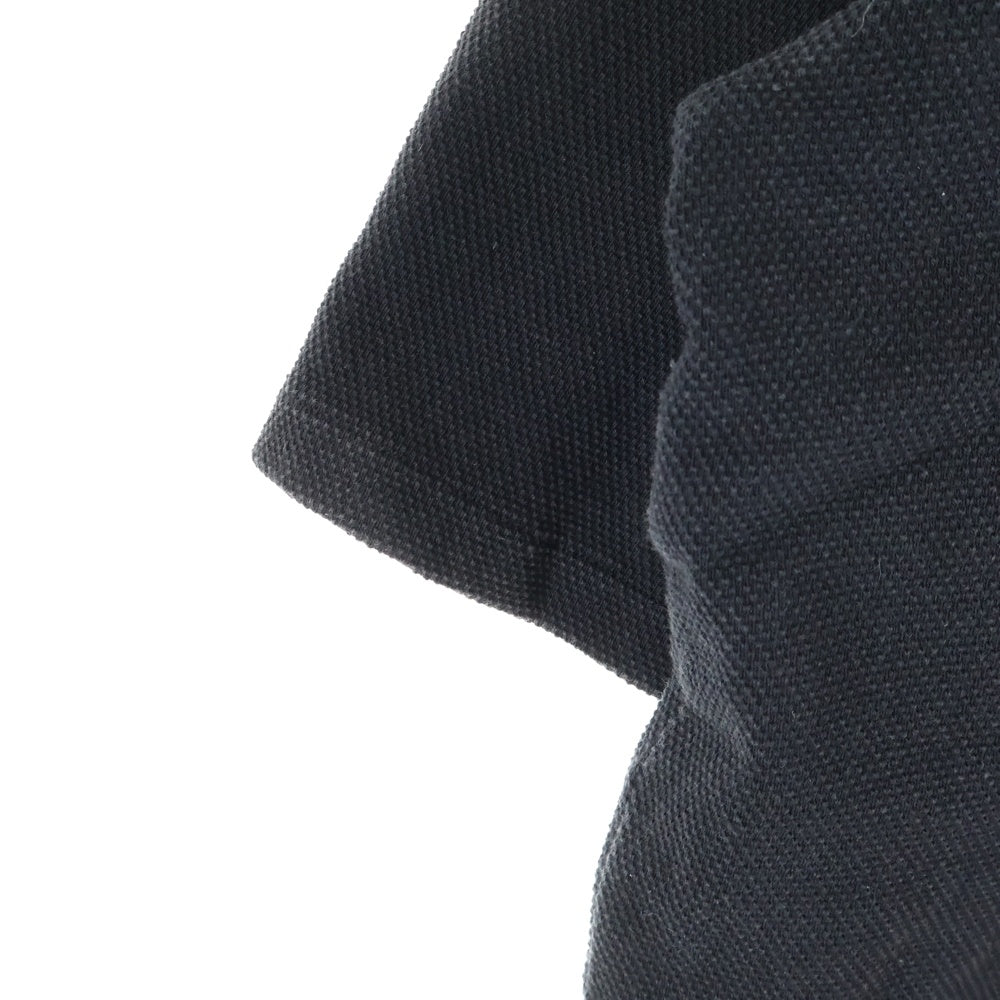 cvtvlist(カタリスト) ラバーワッペン オーバーサイズ コットン 半袖ポロシャツ カットソー ブラック 2101070302