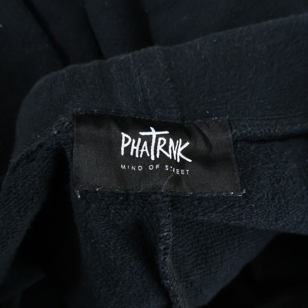 PHATRNK(ファットランク) ワンポント ロゴ スウェット ハーフパンツ ショーツ ブラック
