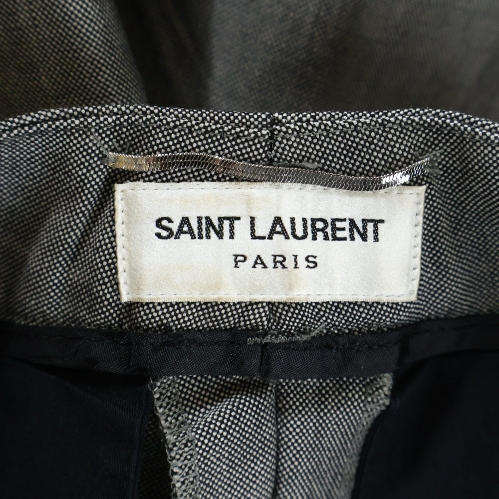 SAINT LAURENT PARIS(サンローランパリ) Classic Slim Gabardine Wool Trousers Pants クラシック スリム ウール トラウザーパンツ グレー 460705